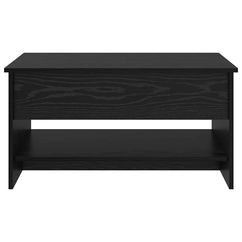 Salontafel Zwart Eiken 80 x 50,5 x 41,5 cm Bewerkt hout