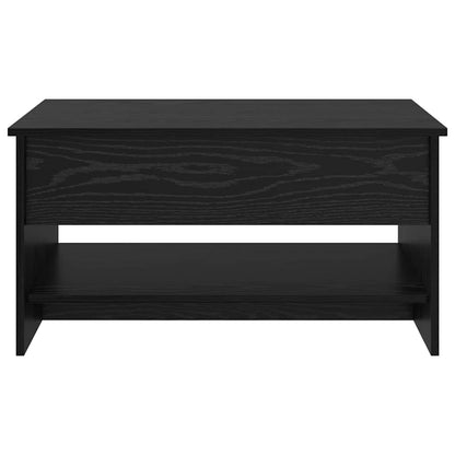 Salontafel Zwart Eiken 80 x 50,5 x 41,5 cm Bewerkt hout