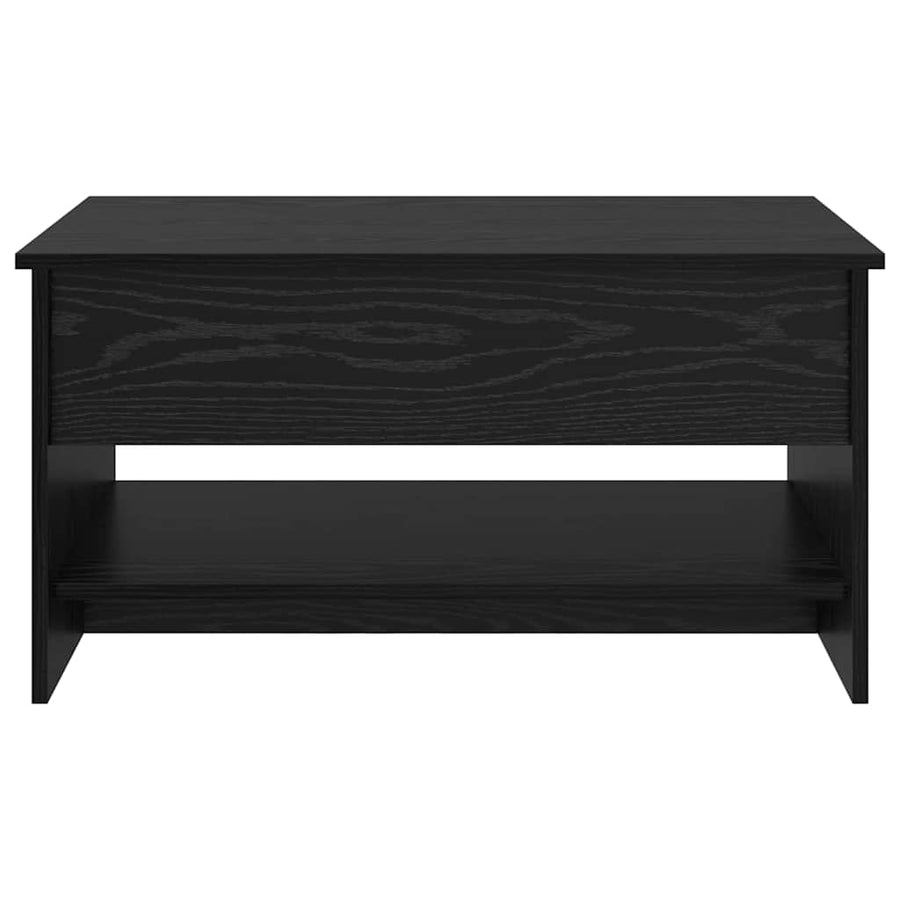 Salontafel Zwart Eiken 80 x 50,5 x 41,5 cm Bewerkt hout