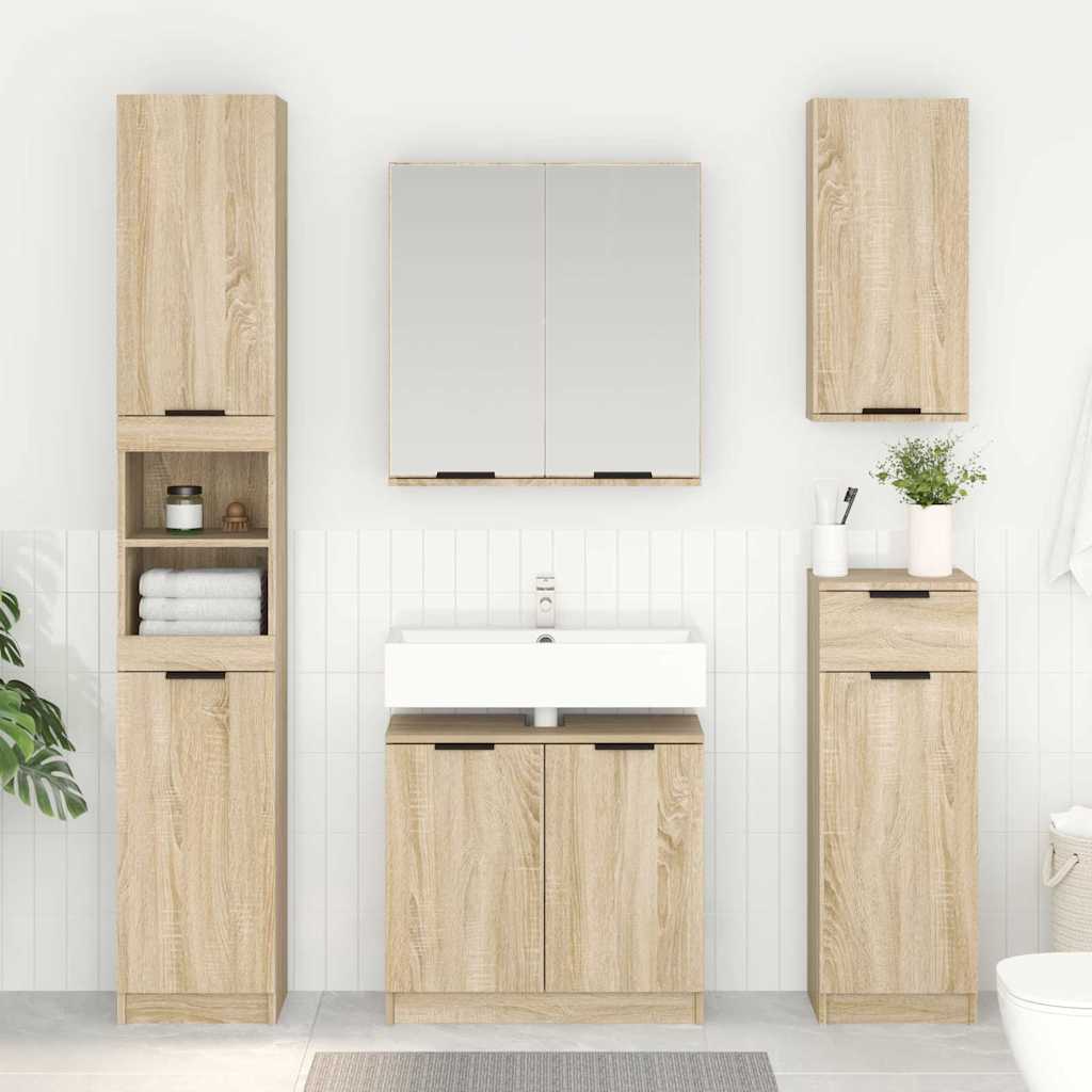 Badkamer Kast Sonoma Eiken 64,5 x 33,5 x 59 cm Bewerkt hout