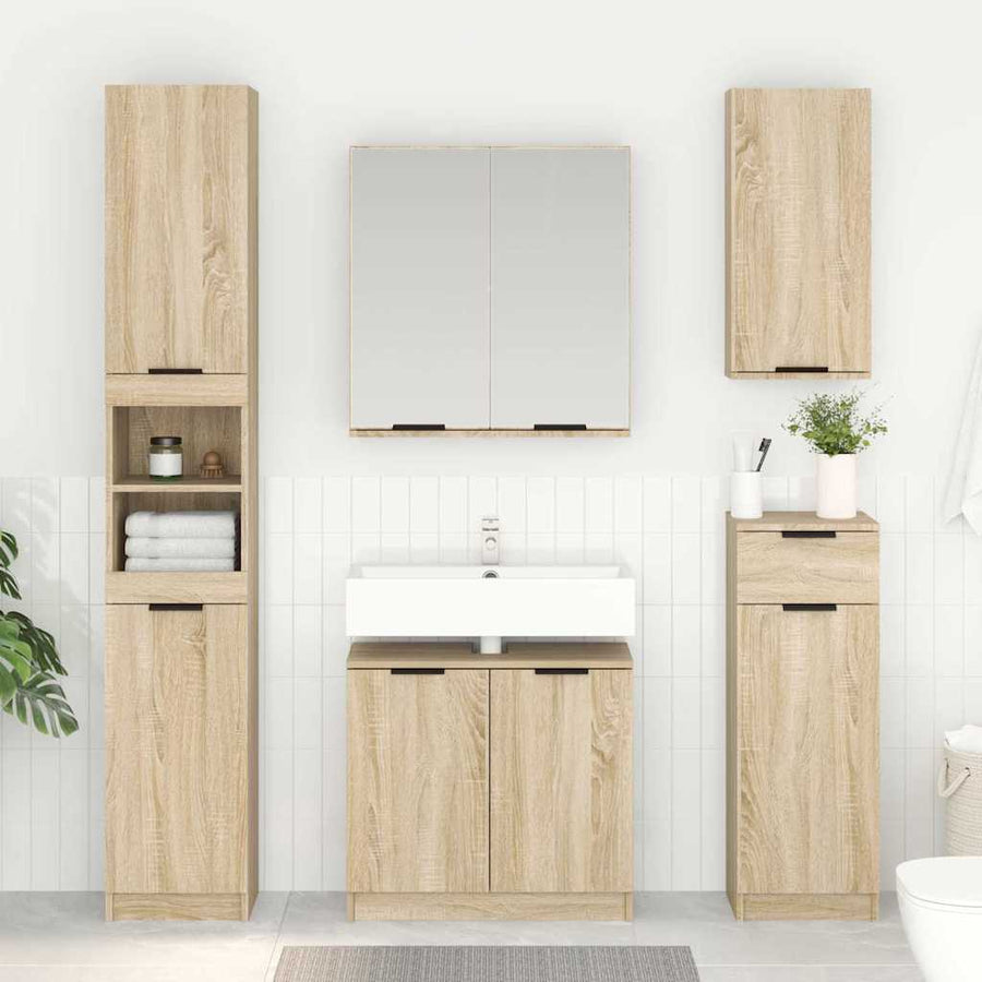 Badkamer Kast Sonoma Eiken 64,5 x 33,5 x 59 cm Bewerkt hout