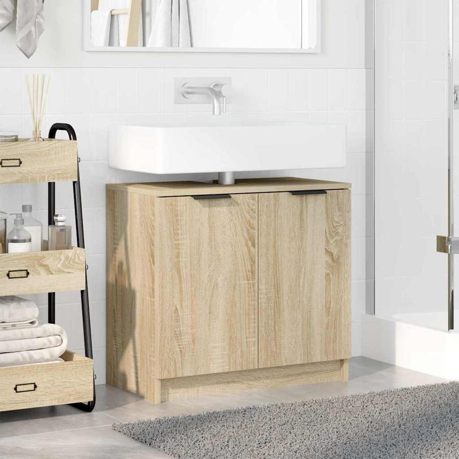 Badkamer Kast Sonoma Eiken 64,5 x 33,5 x 59 cm Bewerkt hout
