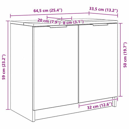 Badkamer Kast Sonoma Eiken 64,5 x 33,5 x 59 cm Bewerkt hout