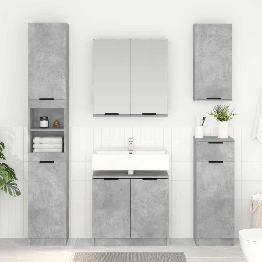 Badkamer Kast Beton Grijs 64,5 x 33,5 x 59 cm Bewerkt hout