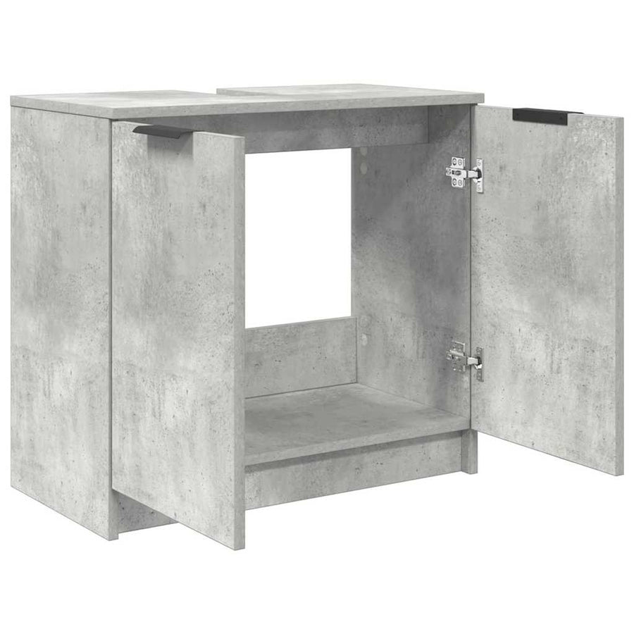 Badkamer Kast Beton Grijs 64,5 x 33,5 x 59 cm Bewerkt hout