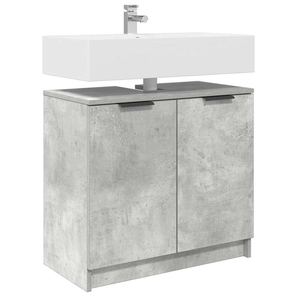 Badkamer Kast Beton Grijs 64,5 x 33,5 x 59 cm Bewerkt hout