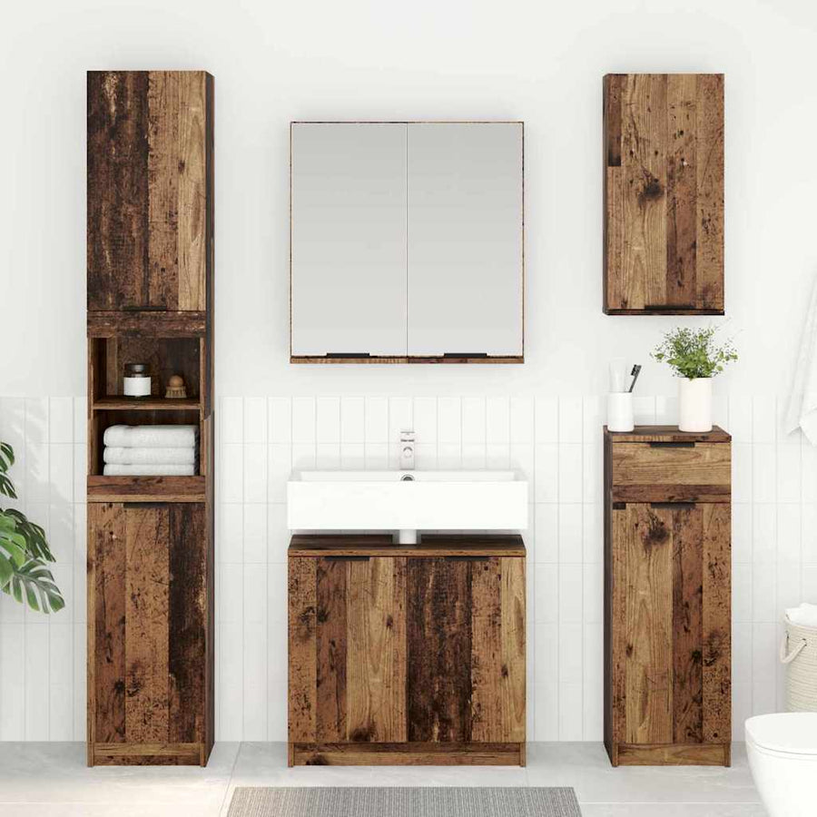 Badkamer Kast Oud Hout 64,5 x 33,5 x 59 cm Bewerkt hout