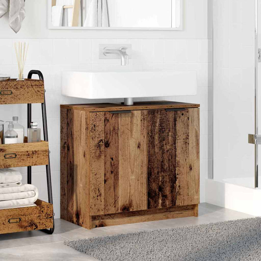 Badkamer Kast Oud Hout 64,5 x 33,5 x 59 cm Bewerkt hout
