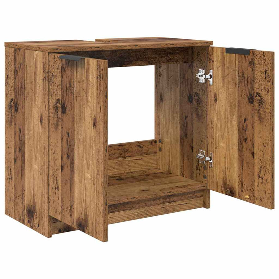 Badkamer Kast Oud Hout 64,5 x 33,5 x 59 cm Bewerkt hout