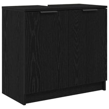 Badkamer Kast Zwart Eiken 64,5 x 33,5 x 59 cm Bewerkt hout