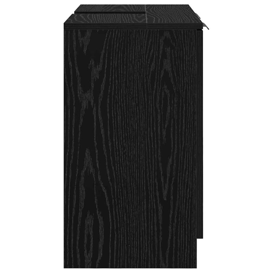 Badkamer Kast Zwart Eiken 64,5 x 33,5 x 59 cm Bewerkt hout