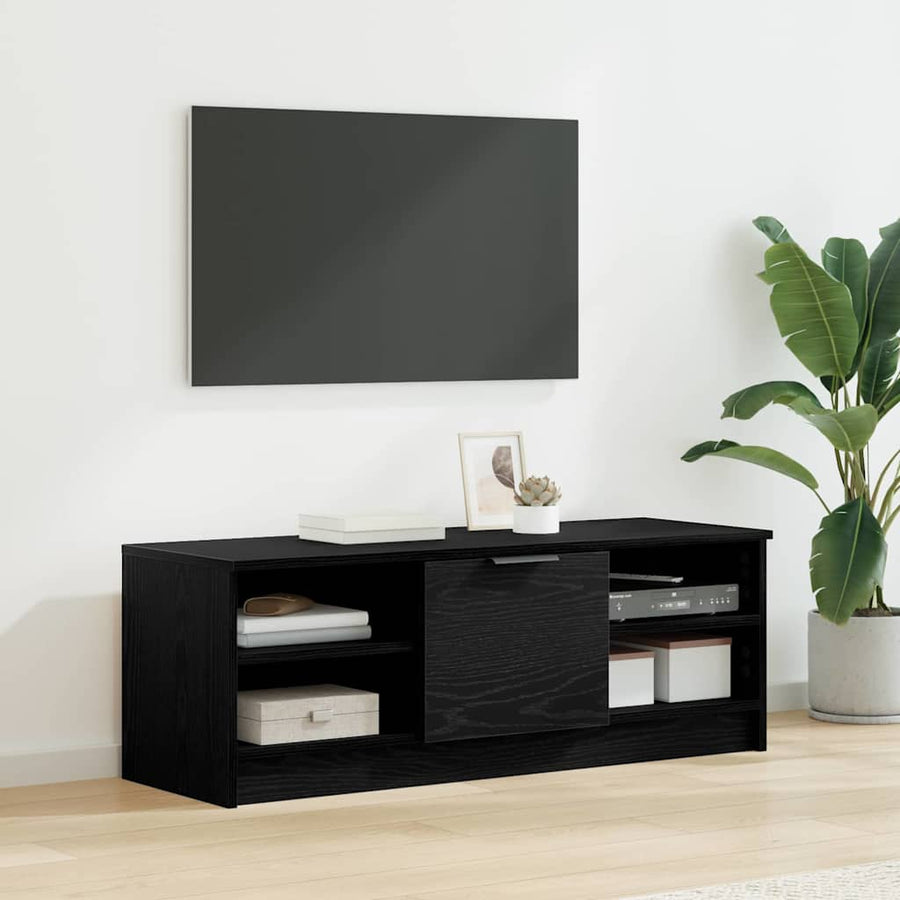 TV-kast Zwart Eiken 102 x 35 x 36,5 cm Bewerkt hout