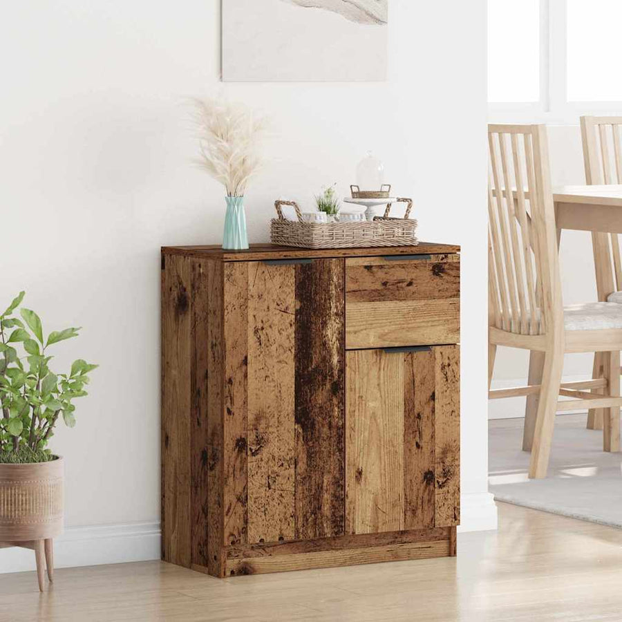 Dressoir met lade Oudhout 60 x 30 x 70 cm Bewerkt hout
