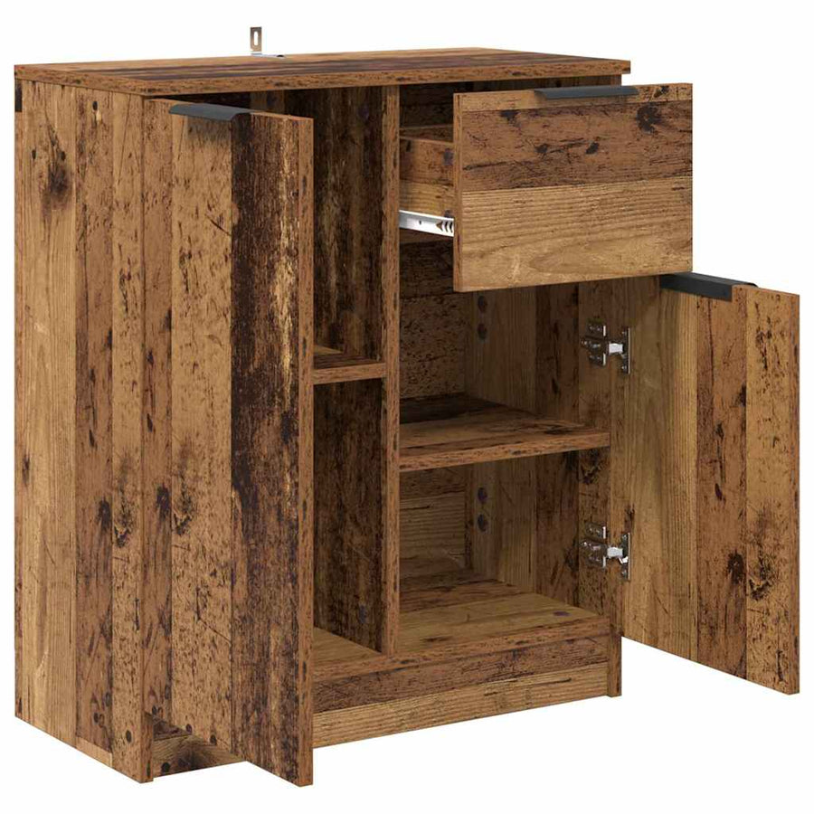 Dressoir met lade Oudhout 60 x 30 x 70 cm Bewerkt hout