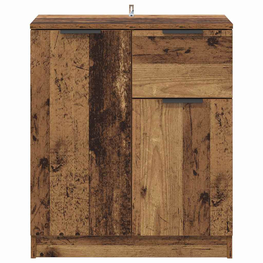 Dressoir met lade Oudhout 60 x 30 x 70 cm Bewerkt hout