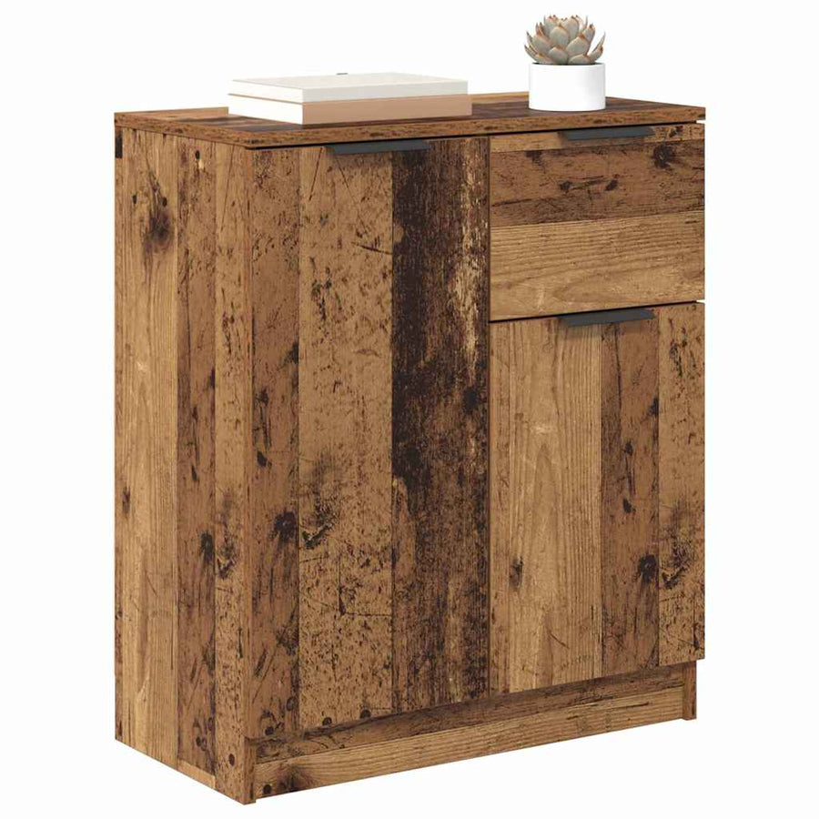 Dressoir met lade Oudhout 60 x 30 x 70 cm Bewerkt hout