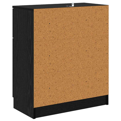 Dressoir met lade Zwart Eiken 60 x 30 x 70 cm Bewerkt hout