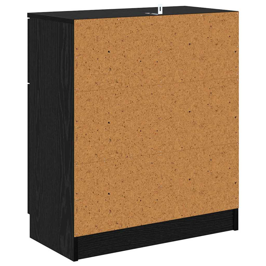 Dressoir met lade Zwart Eiken 60 x 30 x 70 cm Bewerkt hout