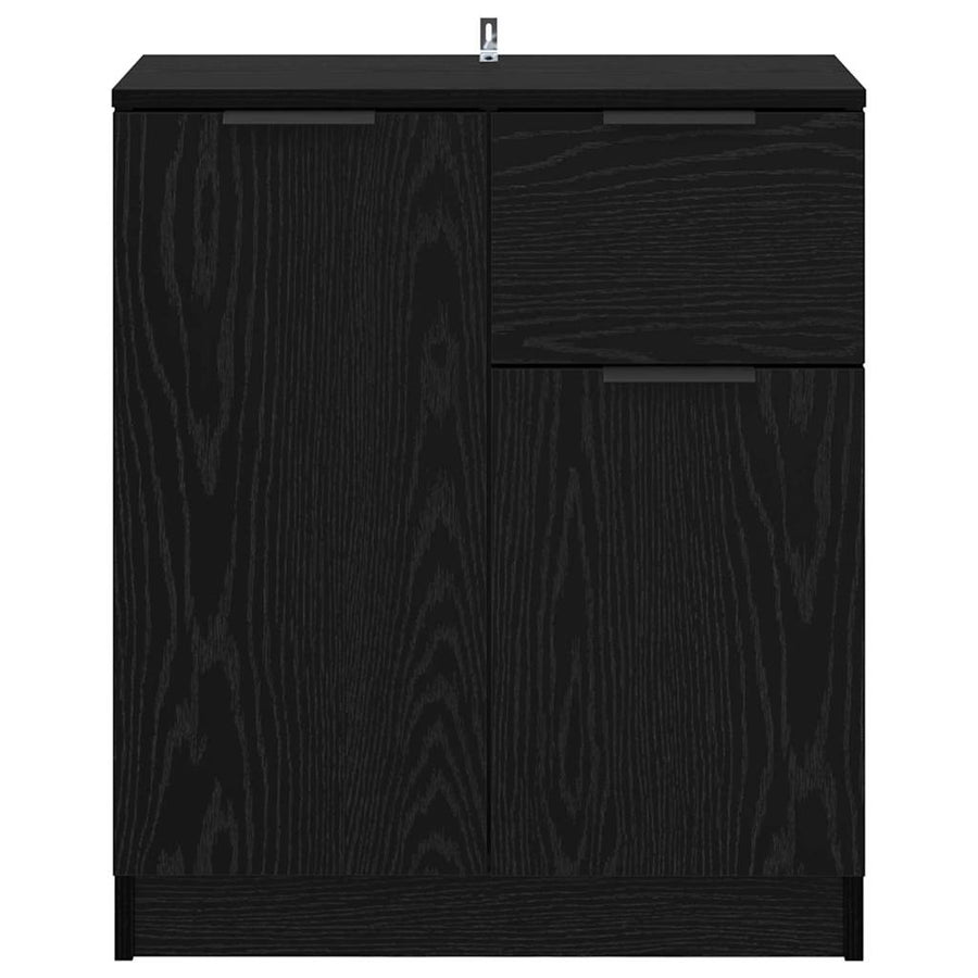 Dressoir met lade Zwart Eiken 60 x 30 x 70 cm Bewerkt hout
