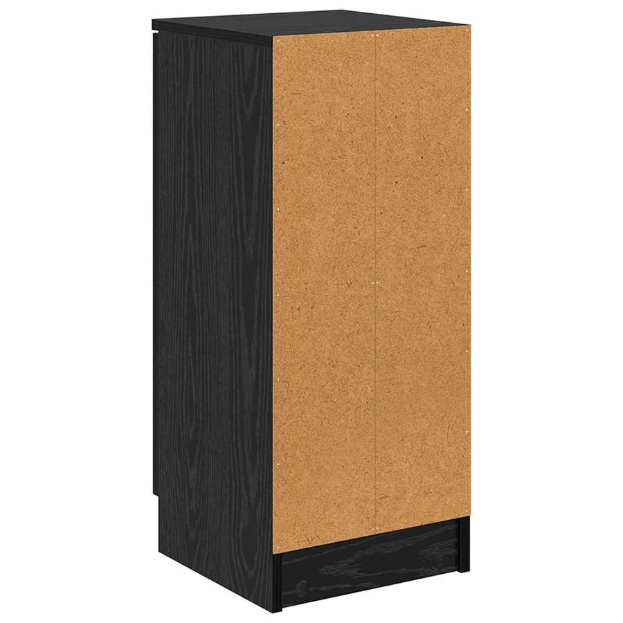 Dressoir Zwart Eiken 30 x 30 x 70 cm Bewerkt hout