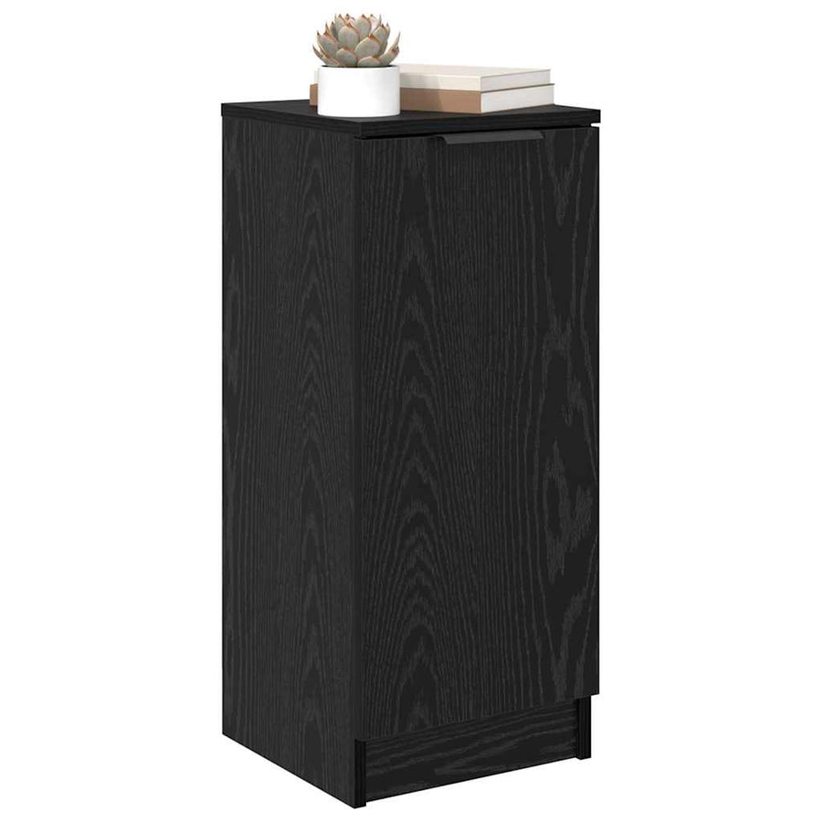 Dressoir Zwart Eiken 30 x 30 x 70 cm Bewerkt hout