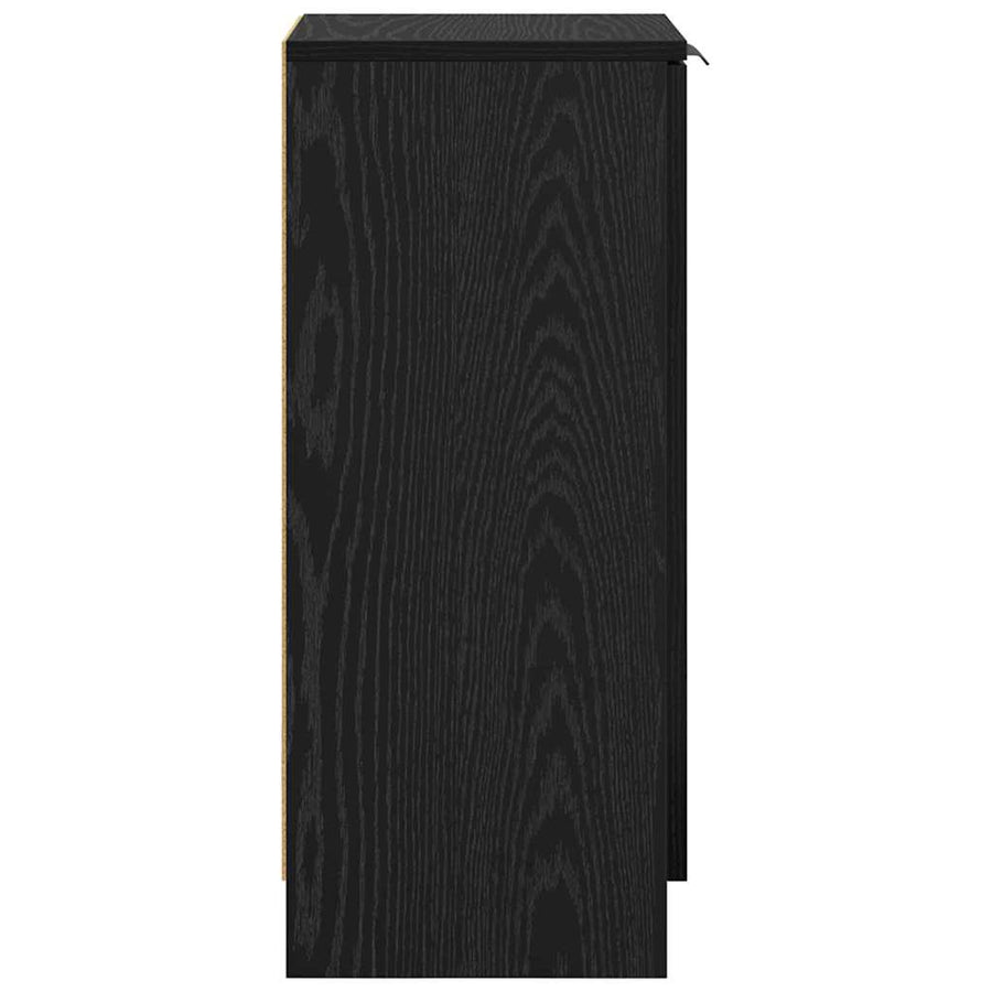 Dressoir Zwart Eiken 30 x 30 x 70 cm Bewerkt hout