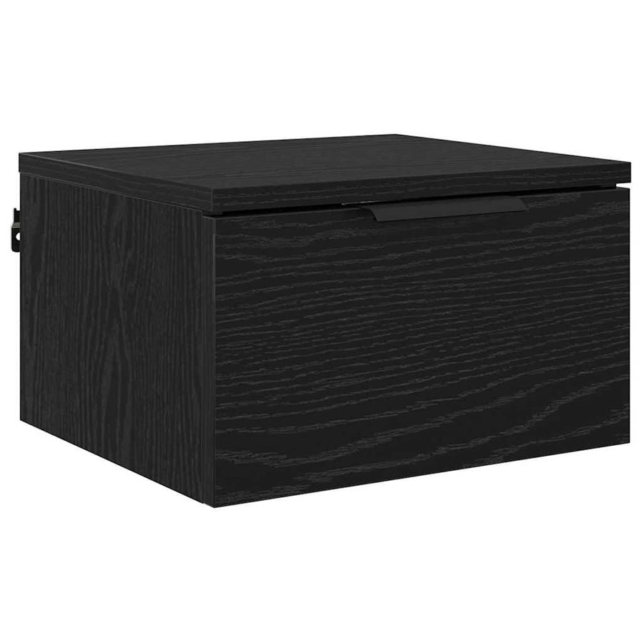 Nachtkastje met lade Zwart eiken 34 x 30 x 20 cm Bewerkt hout