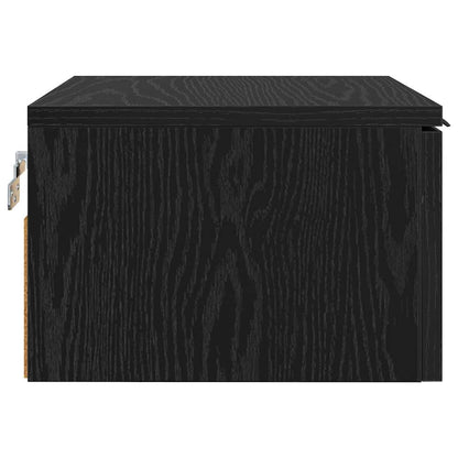 Nachtkastje met lade Zwart eiken 34 x 30 x 20 cm Bewerkt hout