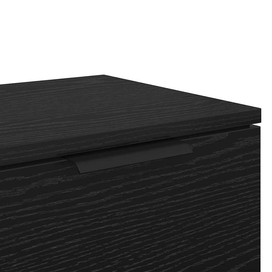 Nachtkastje 2 pcs Zwart eiken 34 x 30 x 20 cm Bewerkt hout