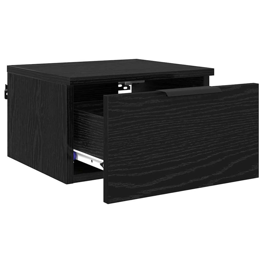Nachtkastje 2 pcs Zwart eiken 34 x 30 x 20 cm Bewerkt hout