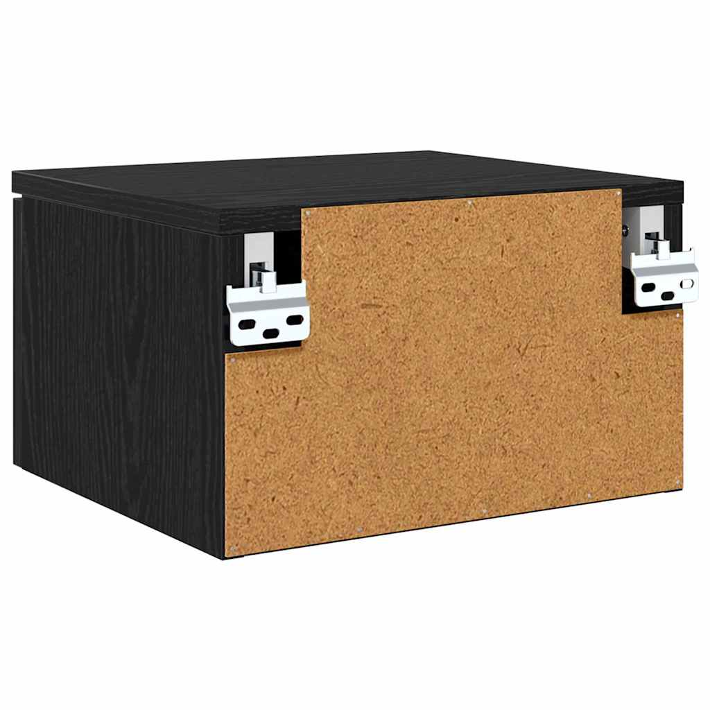 Nachtkastje 2 pcs Zwart eiken 34 x 30 x 20 cm Bewerkt hout