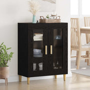 Dressoir zwart eiken 69,5x34x90 cm bewerkt hout
