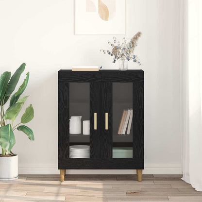 Dressoir Zwart Eiken 69,5 x 34 x 90 cm Bewerkt hout