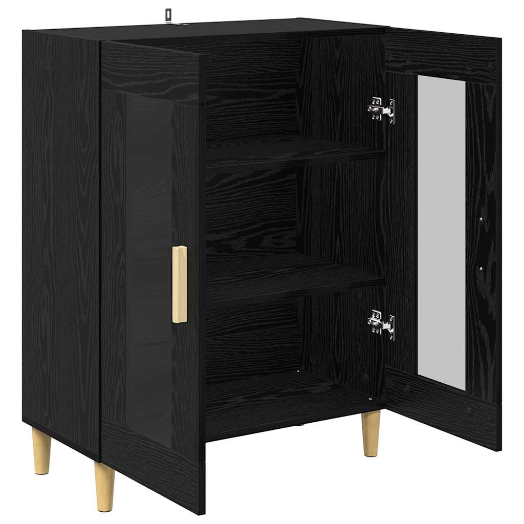 Dressoir Zwart Eiken 69,5 x 34 x 90 cm Bewerkt hout