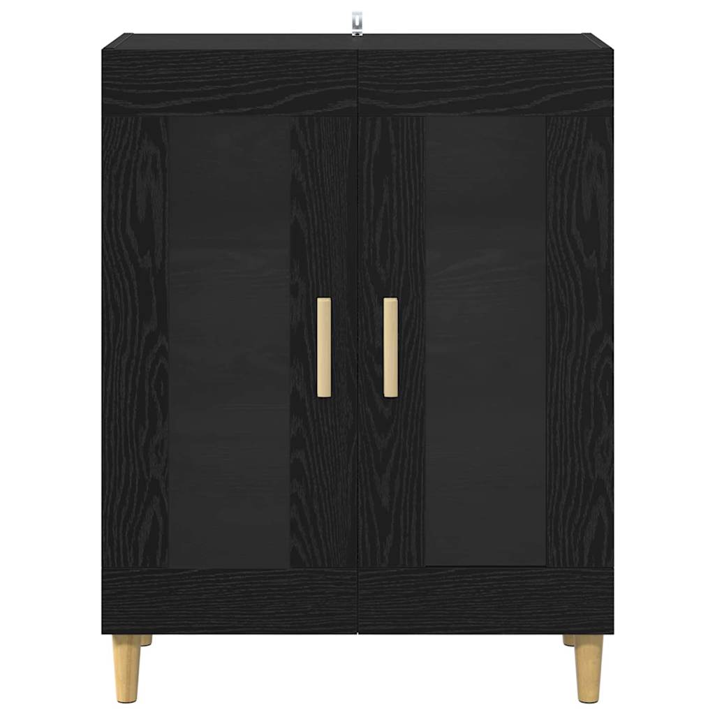 Dressoir Zwart Eiken 69,5 x 34 x 90 cm Bewerkt hout