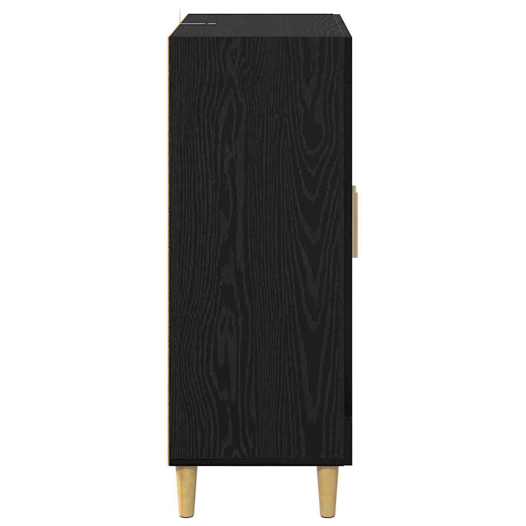 Dressoir Zwart Eiken 69,5 x 34 x 90 cm Bewerkt hout