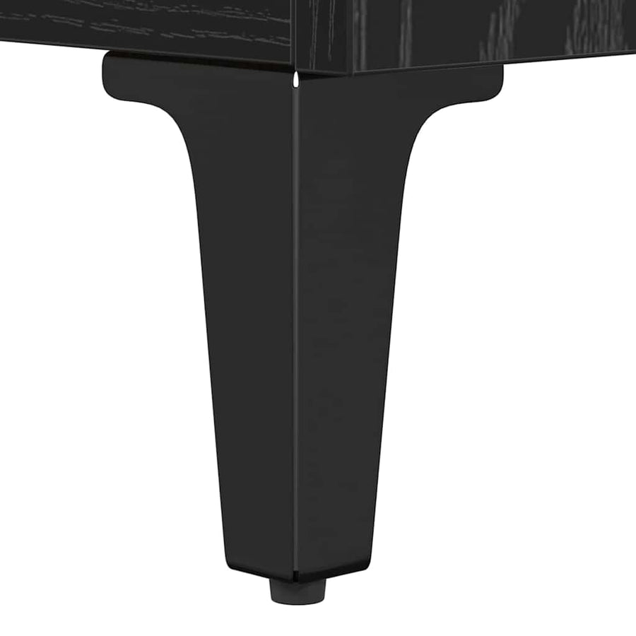Dressoir Zwart Eiken 69,5 x 34 x 90 cm Gemonteerd hout en ijzer