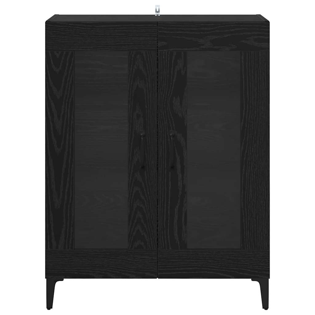 Dressoir Zwart Eiken 69,5 x 34 x 90 cm Gemonteerd hout en ijzer