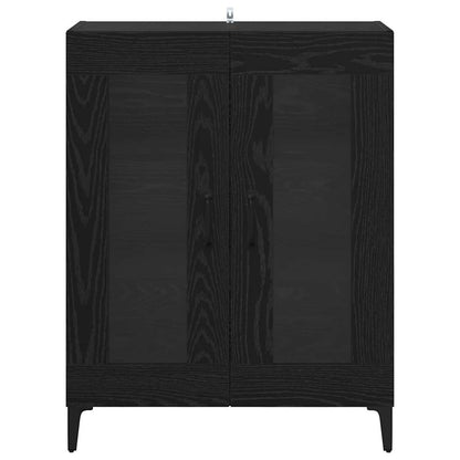Dressoir Zwart Eiken 69,5 x 34 x 90 cm Gemonteerd hout en ijzer