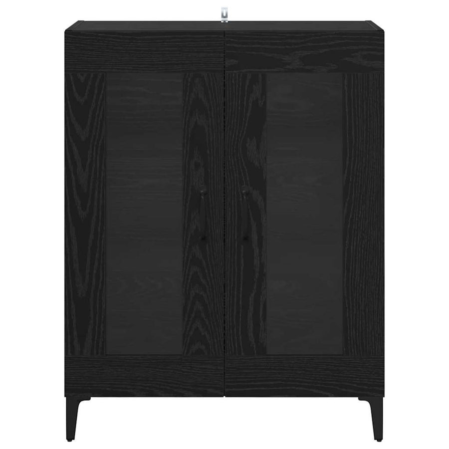 Dressoir Zwart Eiken 69,5 x 34 x 90 cm Gemonteerd hout en ijzer