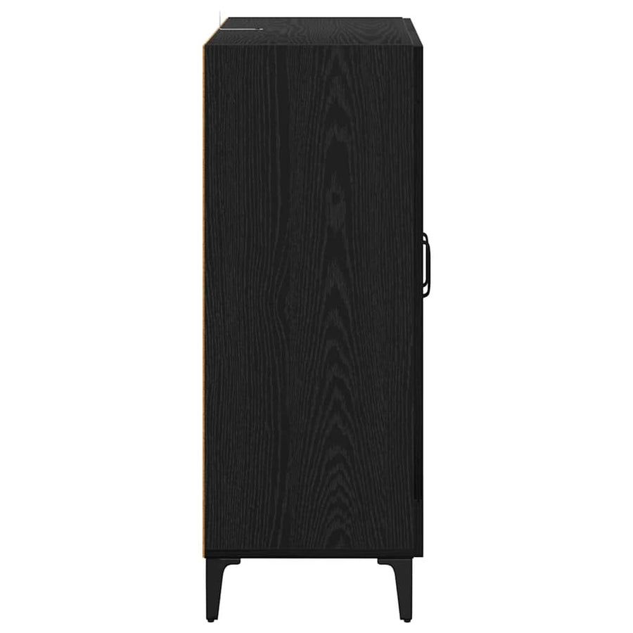 Dressoir Zwart Eiken 69,5 x 34 x 90 cm Gemonteerd hout en ijzer