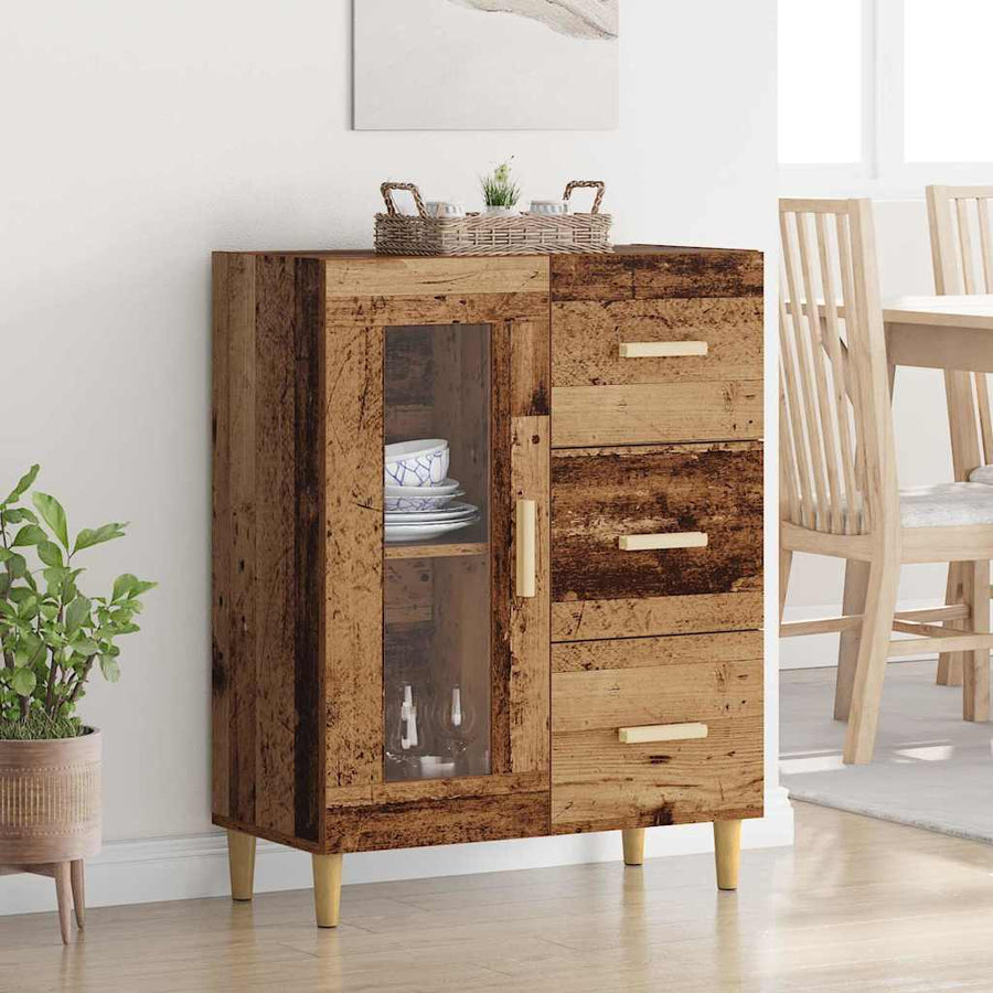 Dressoir met lade Oud Hout 69,5 x 34 x 90 cm Bewerkt hout