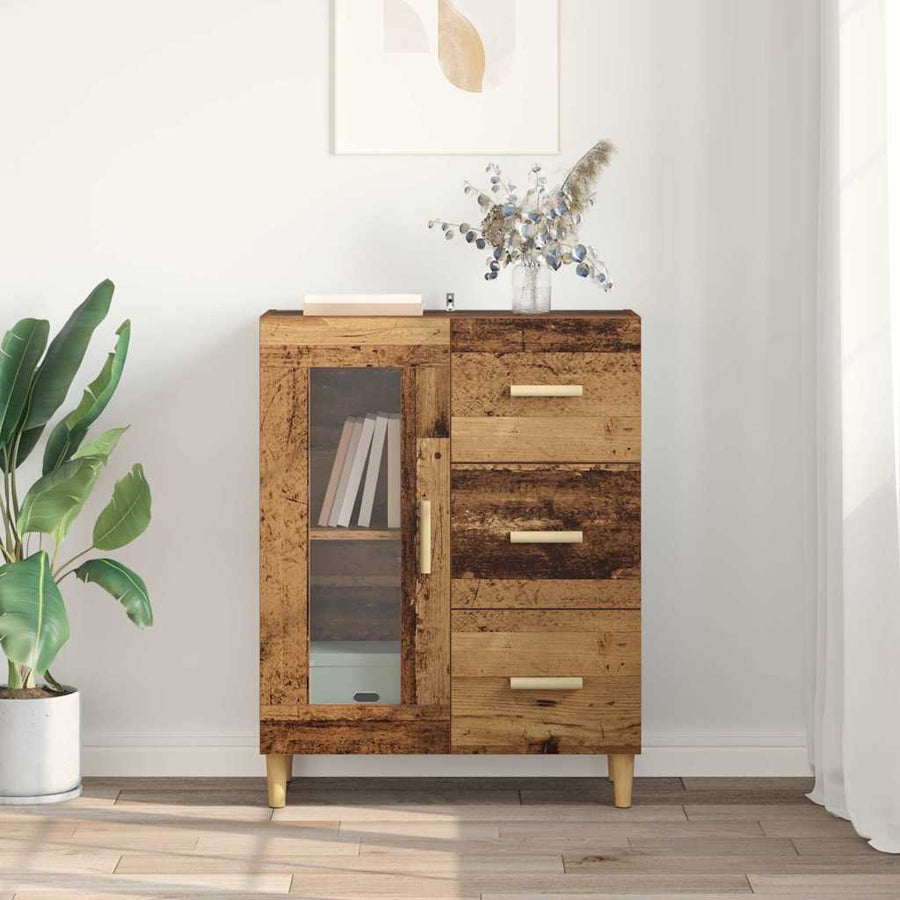 Dressoir met lade Oud Hout 69,5 x 34 x 90 cm Bewerkt hout