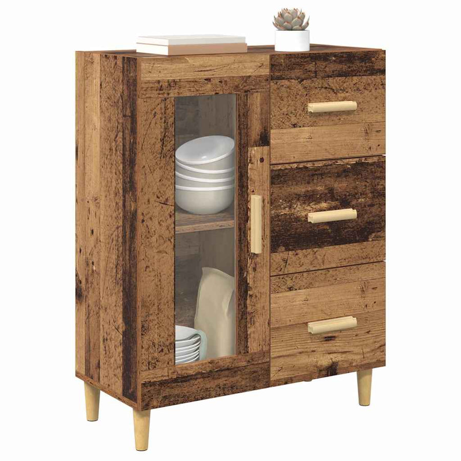 Dressoir met lade Oud Hout 69,5 x 34 x 90 cm Bewerkt hout