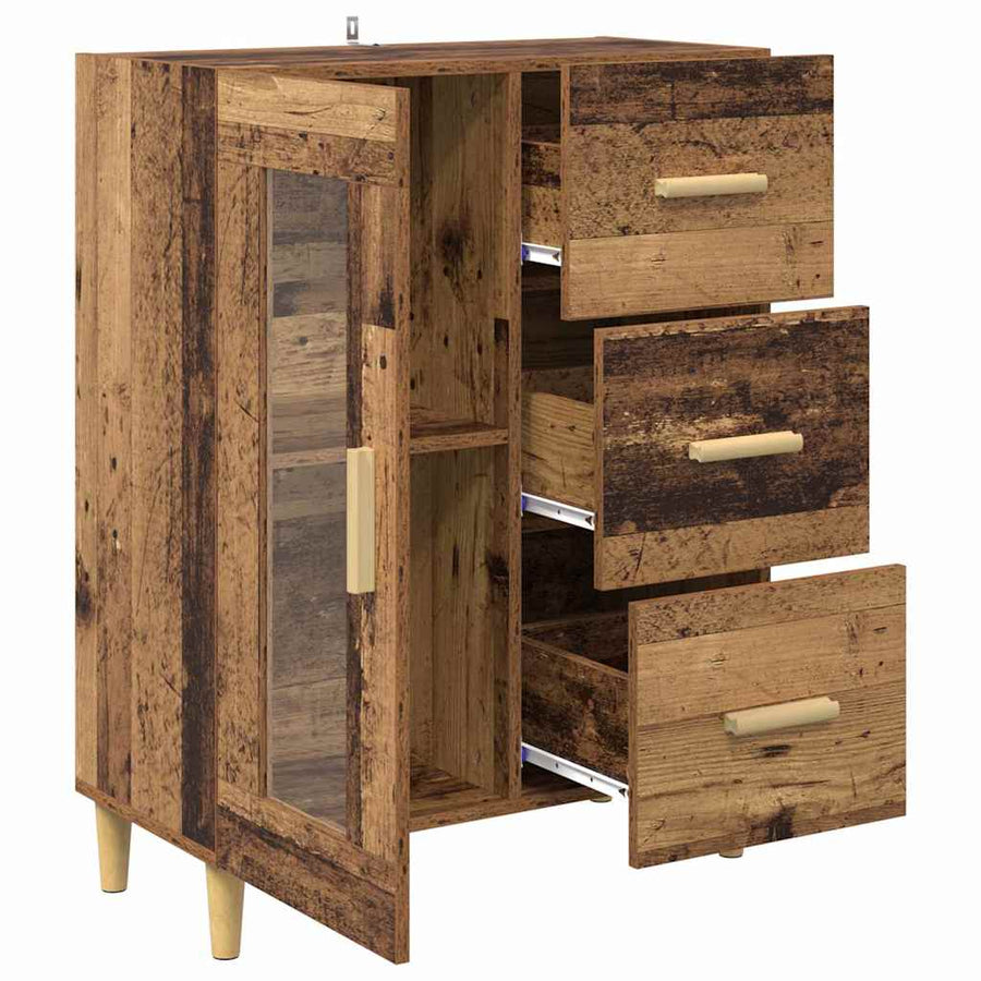 Dressoir met lade Oud Hout 69,5 x 34 x 90 cm Bewerkt hout