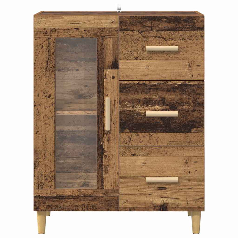 Dressoir met lade Oud Hout 69,5 x 34 x 90 cm Bewerkt hout