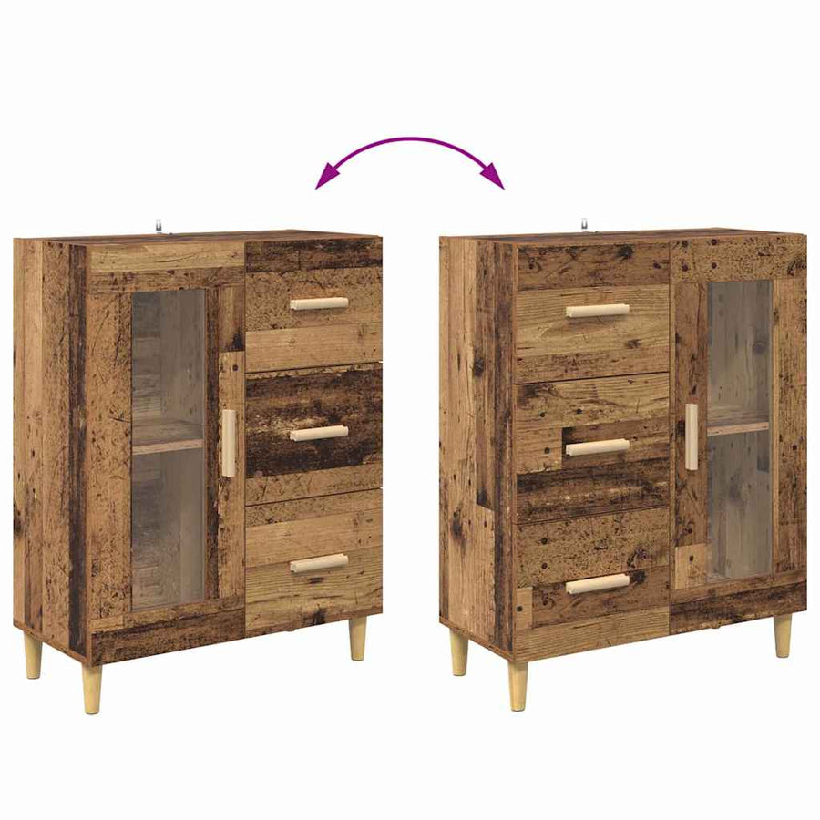 Dressoir met lade Oud Hout 69,5 x 34 x 90 cm Bewerkt hout