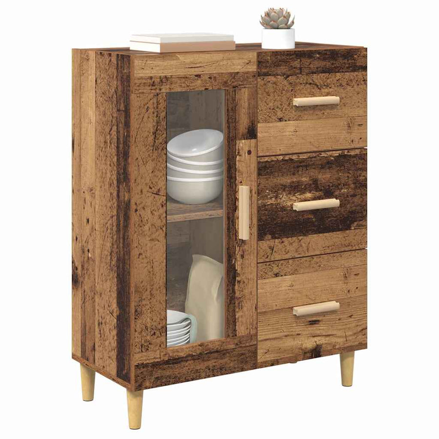 Dressoir met lade Oud Hout 69,5 x 34 x 90 cm Bewerkt hout