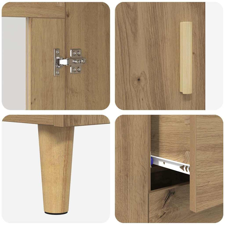 Dressoir met lade Artisan Eiken 69,5 x 34 x 90 cm Bewerkt hout