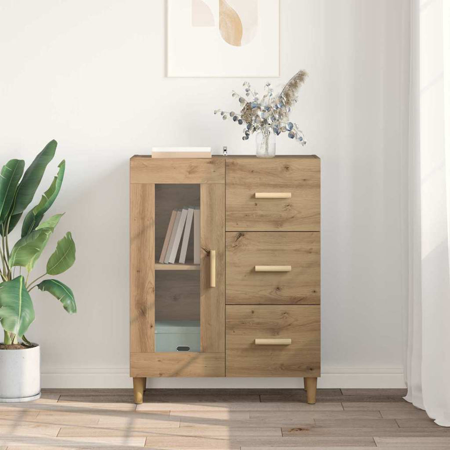 Dressoir met lade Artisan Eiken 69,5 x 34 x 90 cm Bewerkt hout